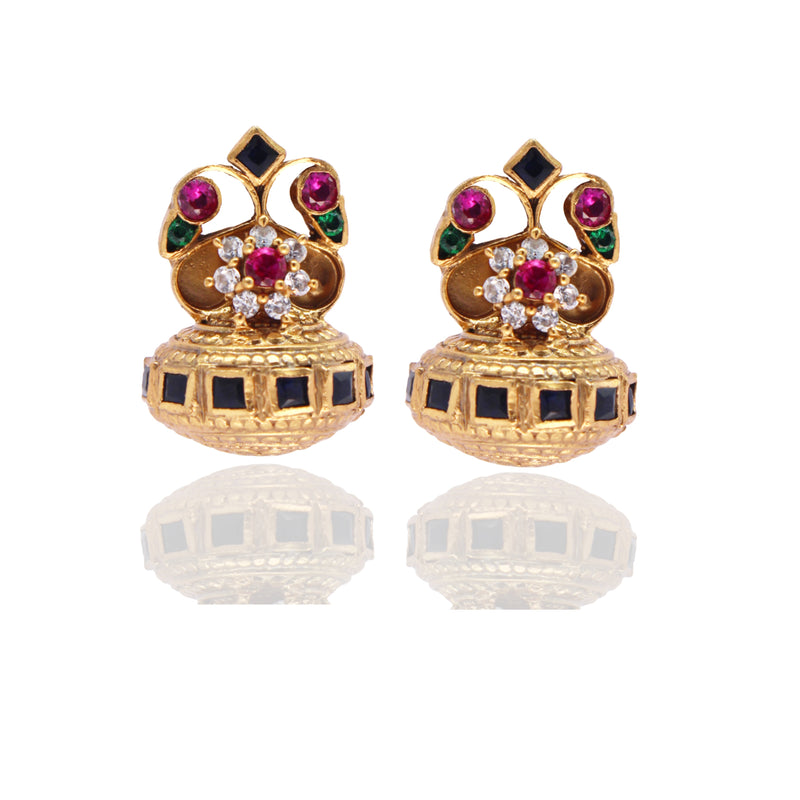 Crown Design Indowestern Earrings - Empress