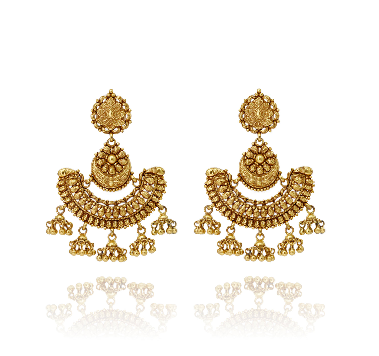 EARRINGS- 92.5 STERLING SILVER GOLD PLATED WITH SILVER BEADS.