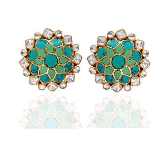Blue Splash Of Color Earrings - Turquoise