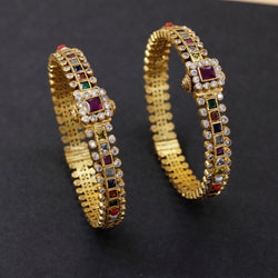 BANGLE:- 92.5 STERLING SILVER WITH MULTI COLOR STONES.