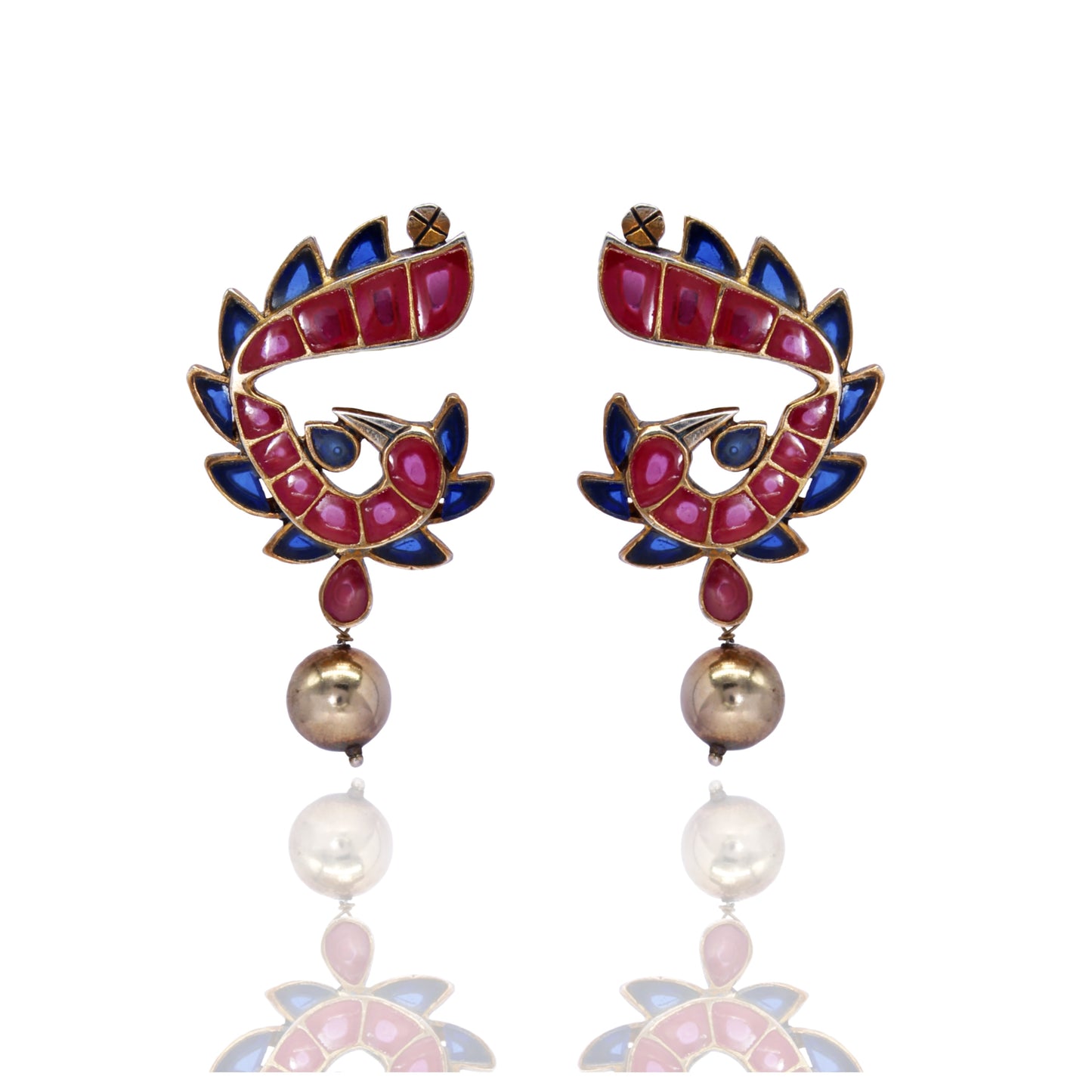 Modern Blue Pink  Earrings - Obsidian Jewel