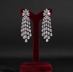 EARRINGS IN 92.5 STERLING SILVER WITH SWAROVSKI STONES IN WHITE RHODIUM PLATED