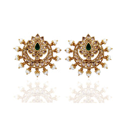 Traditional Dull Gold Polish Earrings - Eclipse Precious