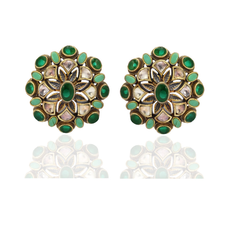 Green Gold Polish Earrings - Tempting