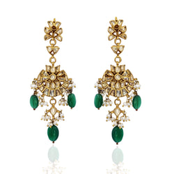 Green Gold Polish Earrings - Empress Tale