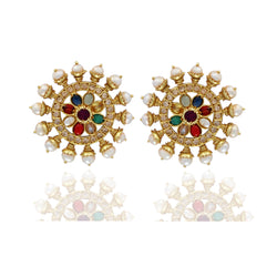 White Traditional Earrings - Merge Magnificent