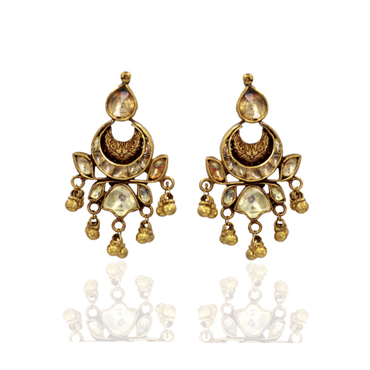 Traditional Dull Gold Polish Earrings - Glorious