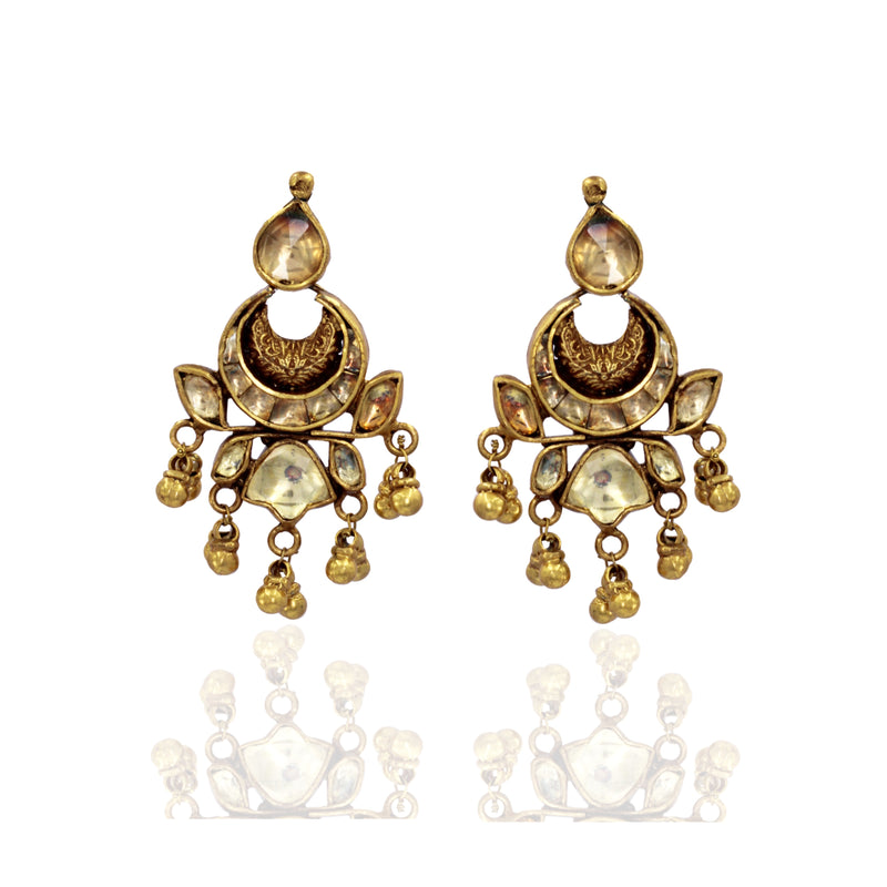 Traditional Dull Gold Polish Earrings - Glorious