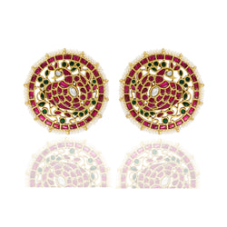 Red And Green Semi Precious Gems Earrings - Spellbound