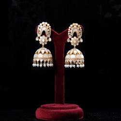 EARRINGS:- 92.5 STERLING SILVER, ZIRCONIA WITH MOTHER OF PEARL & FRESH WATER PEARLS.