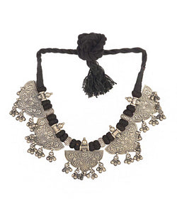 Mughal Floral Silver Necklace
