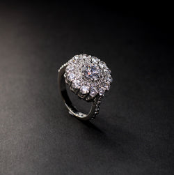 RING IN 92.5 STERLING SILVER WITH SWAROVSKI AND WHITE RHODIUM PLATED