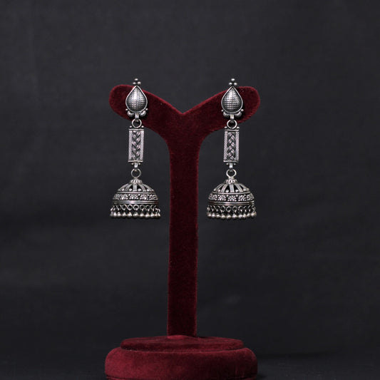 OXIDISED PLATING JHUMKI EARRINGS IN   TRIBAL  COLLECTIONS
