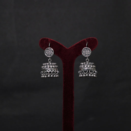 OXIDISED PLATING JHUMKI EARRINGS IN   TRIBAL  COLLECTIONS.