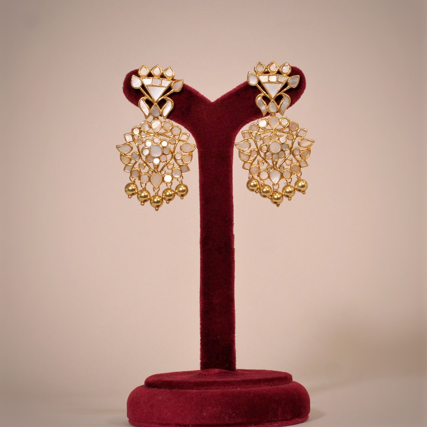 GOLD PLATED STERLING SILVER DANGLERS EARRINGS IN MOP COLLECTIONS.