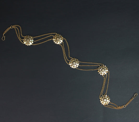 SHEESHPATTI in 92.5 STERLING SILVER, GOLD  PLATED AND MOTHER OF PEARLS stones